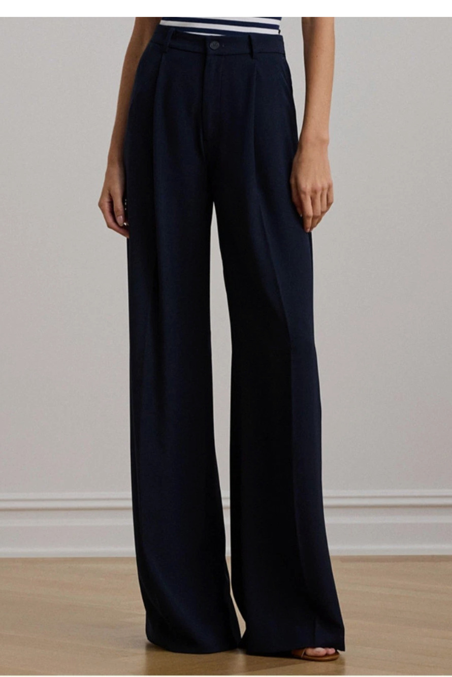 Ralph Lauren Women's Size 14 Double-Faced Georgette Wide-Leg Pants NWT
